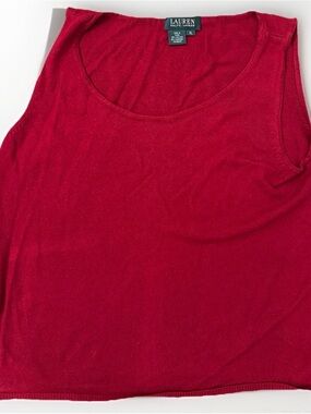 Ralph Lauren Red Sleeveless Scoop Neck Tank